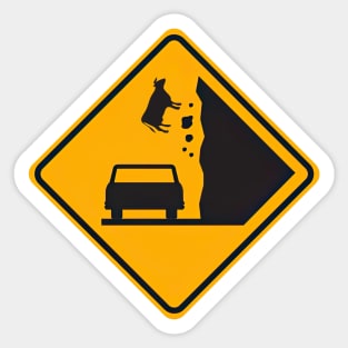 Falling Cow Zone, Road Sign Sticker